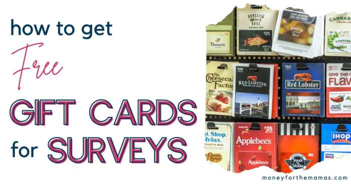 Get gift cards for completing surveys